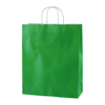 Set 100 pungi de hartie cu maner, 16x8x21 cm, hartie alba, bbpk557