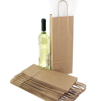 Set 100 pungi natur pentru vin, 12x8x38 cm