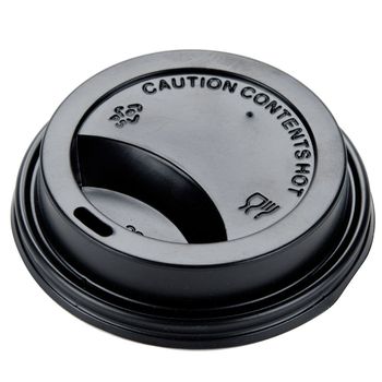 Set 100 capace negre din plastic pentru pahare de carton, 8-12 oz