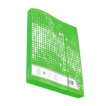 Mapa din plastic a4 cu elastic si burduf noki, verde neon