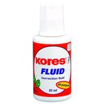 Corector Fluid pe Baza de Solvent cu Pensula Kores, 20 ml, Uscare Rapida, Corectoare Fluide, Corector cu Pensula, Cor fotografia produsului