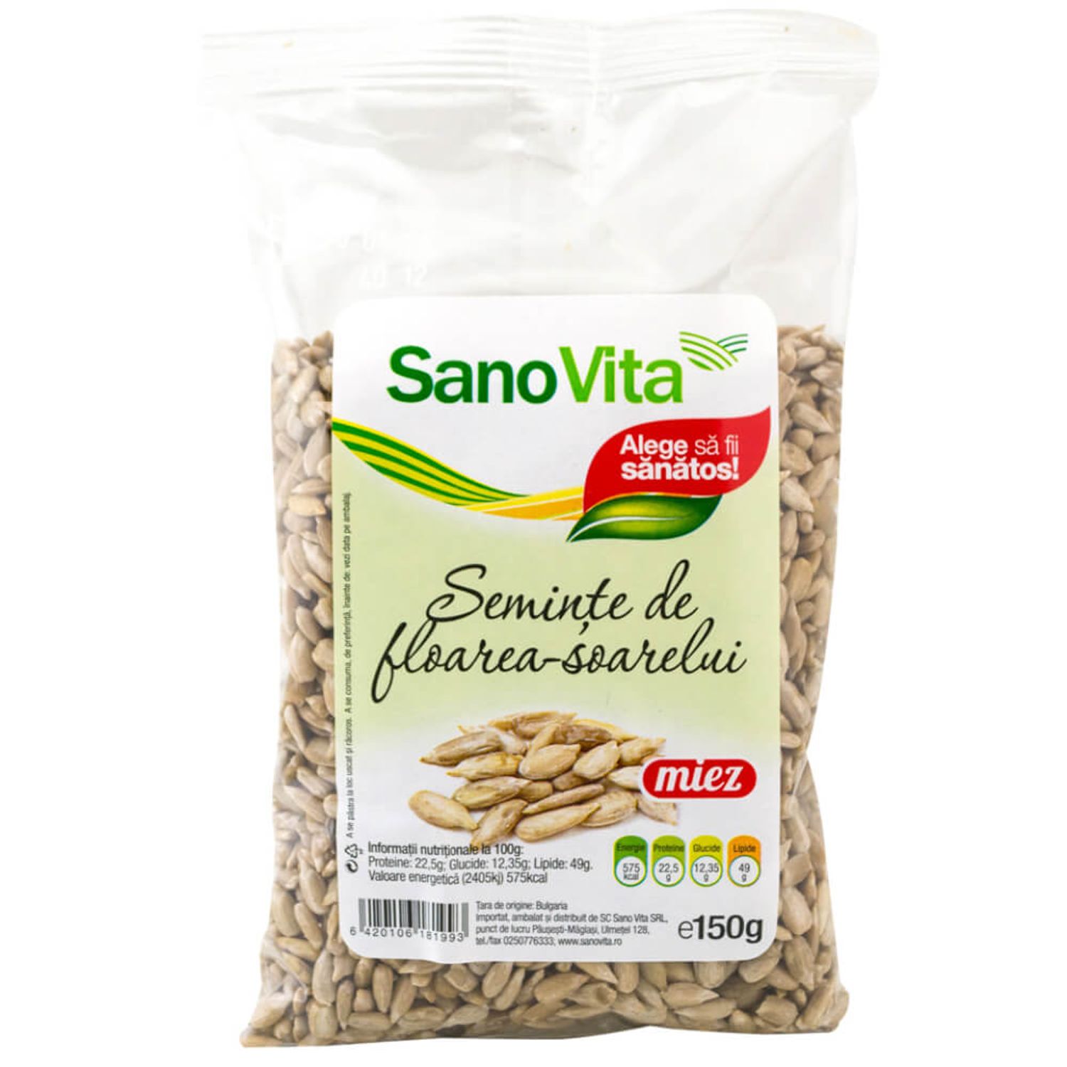 Seminte de Floarea-Soarelui Sano Vita, 150g fotografia produsului