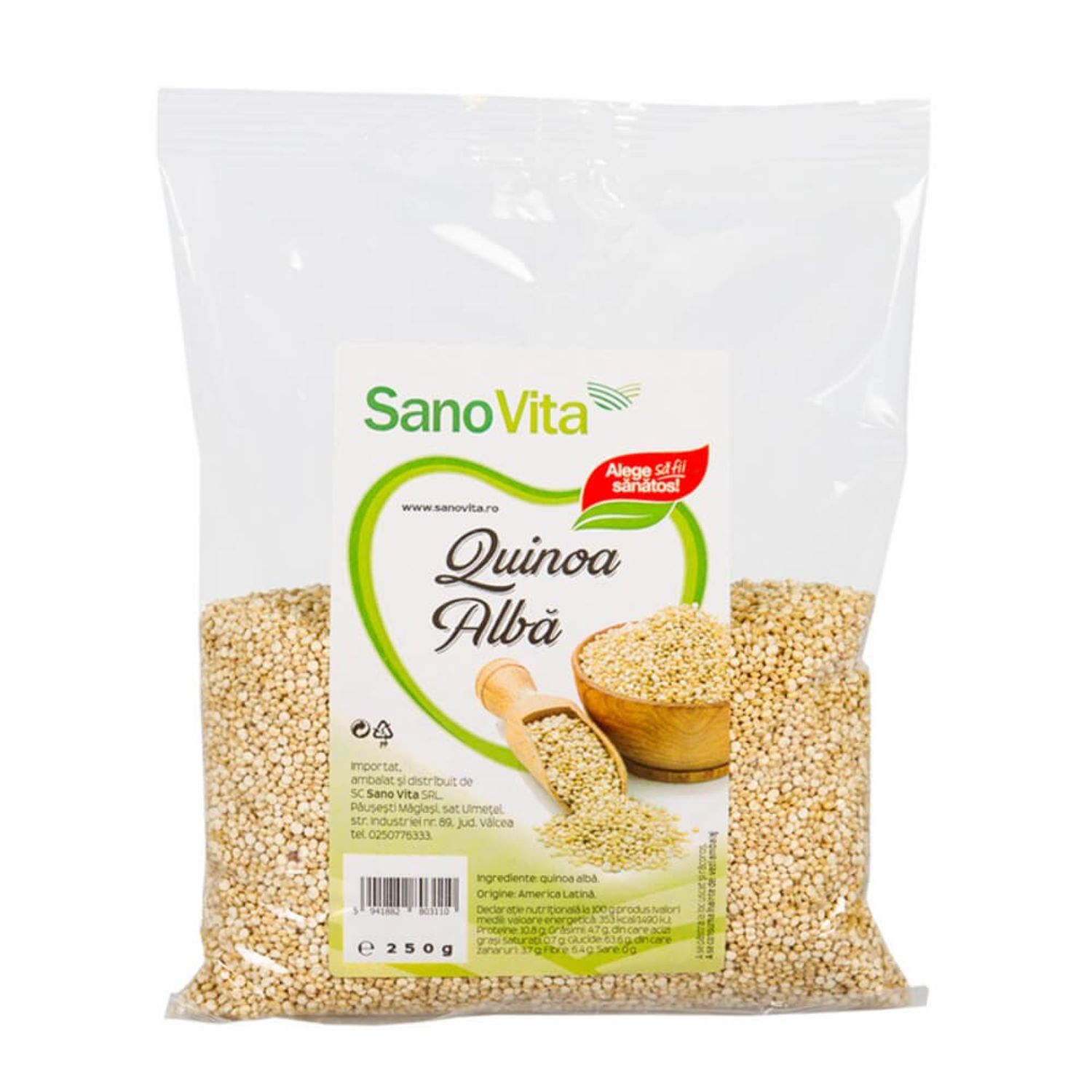 Quinoa Alba Sano Vita 250g, Quinoa Sano Vita fotografia produsului