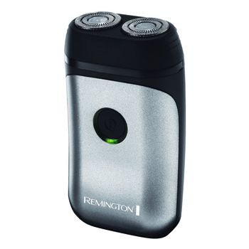 Aparat de ras remington cu capete rotative de voiaj, cutite cu dubla directie,argintiu/negru