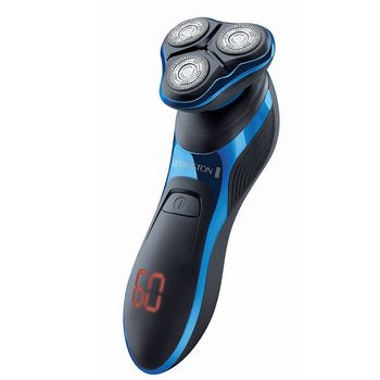 Aparat de ras cu capete rotative hyperflex aqua pro, voltaj universal, negru/albastru