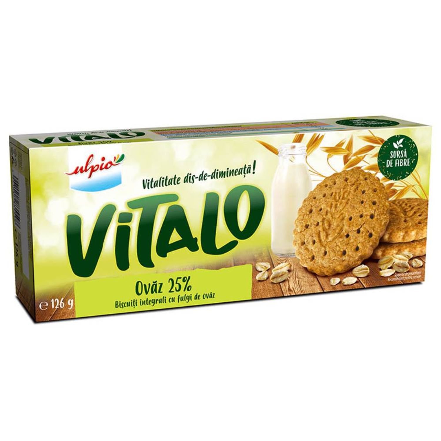 Biscuiti cu Ovaz si Stafide Ulpio Vitalo, 126 g fotografia produsului