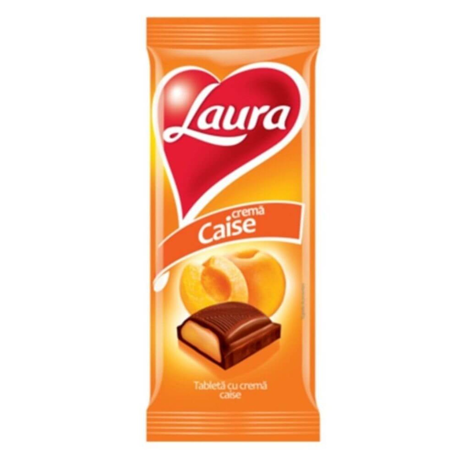 Ciocolata cu Crema de Caise Laura, 80 g fotografia produsului