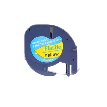 Banda continua etichete i-aicon compatibila dymo letratag dy91202, galbena