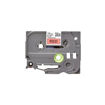 Ribon i-aicon brother p-touch tze231, negru pe banda rosie