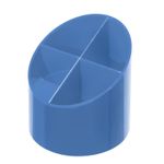 Suport Plastic Pentru Instrumente De Scris, Rotund, 4 Compartimente Albastru fotografia produsului