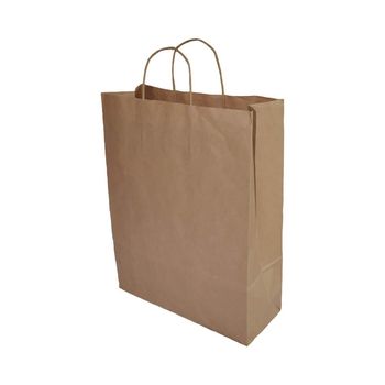 Set 50 sacose de hartie cu maner rasucit misavan, 26x17x28 cm