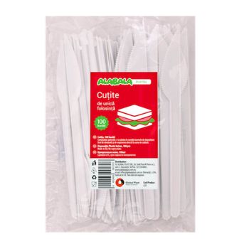 Cutite din plastic de unica folosinta, 100 buc/set