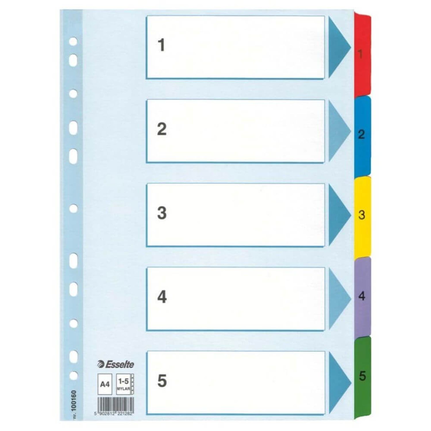 Разделитель 1-31, цв. Esselte Mylar, а4, цифровой, картон, титульный лист