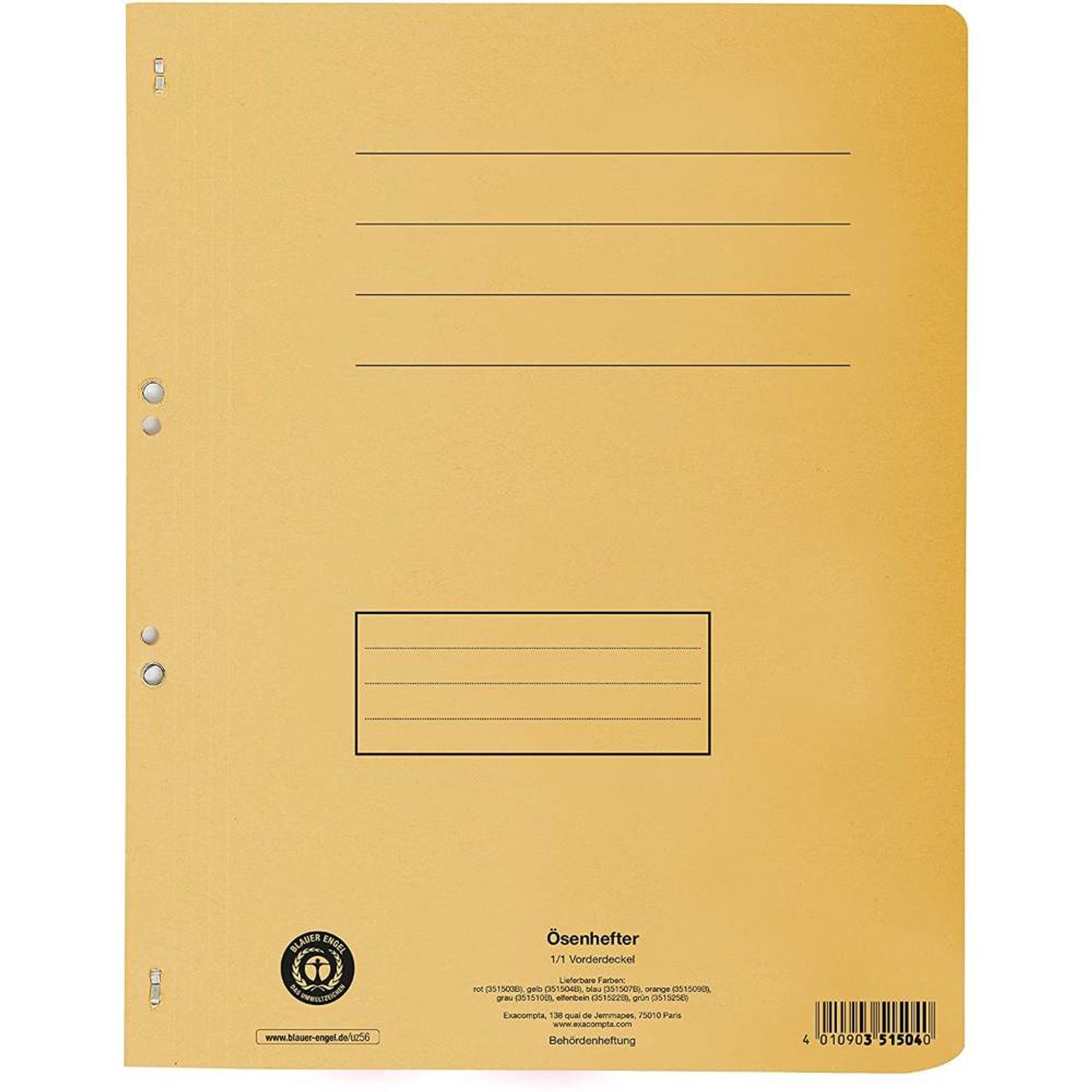 Dosar A4 cu Capse 1/1 Carton, Exacompta, Carton, LCMEX351504B fotografia produsului