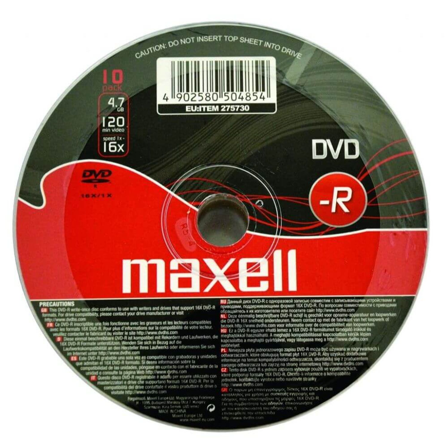 Set 10 DVD-R Inscriptibil Maxell, Capacitate 4.7 GB fotografia produsului