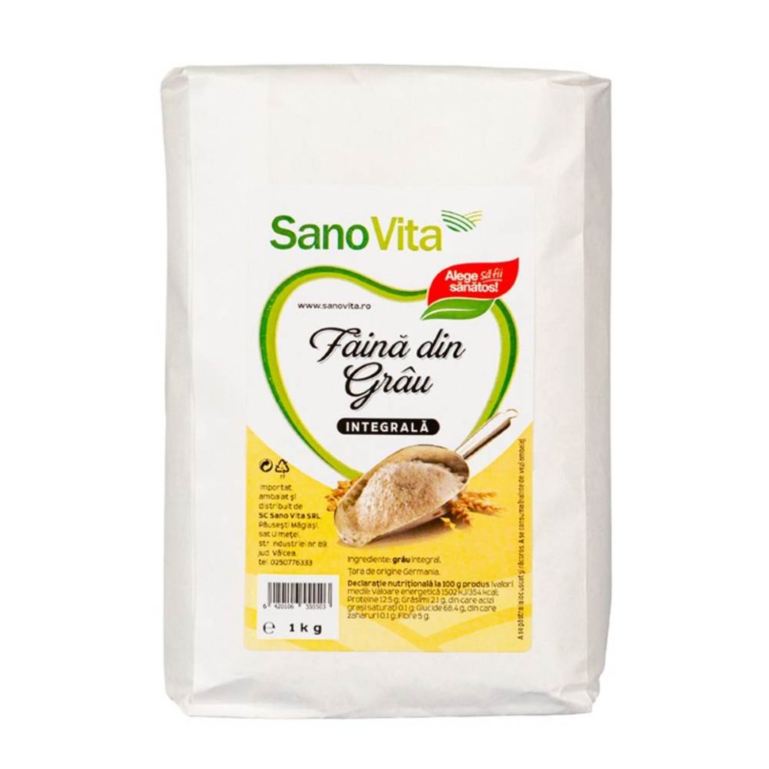 Faina Integrala de Grau Sano Vita, 1 kg fotografia produsului