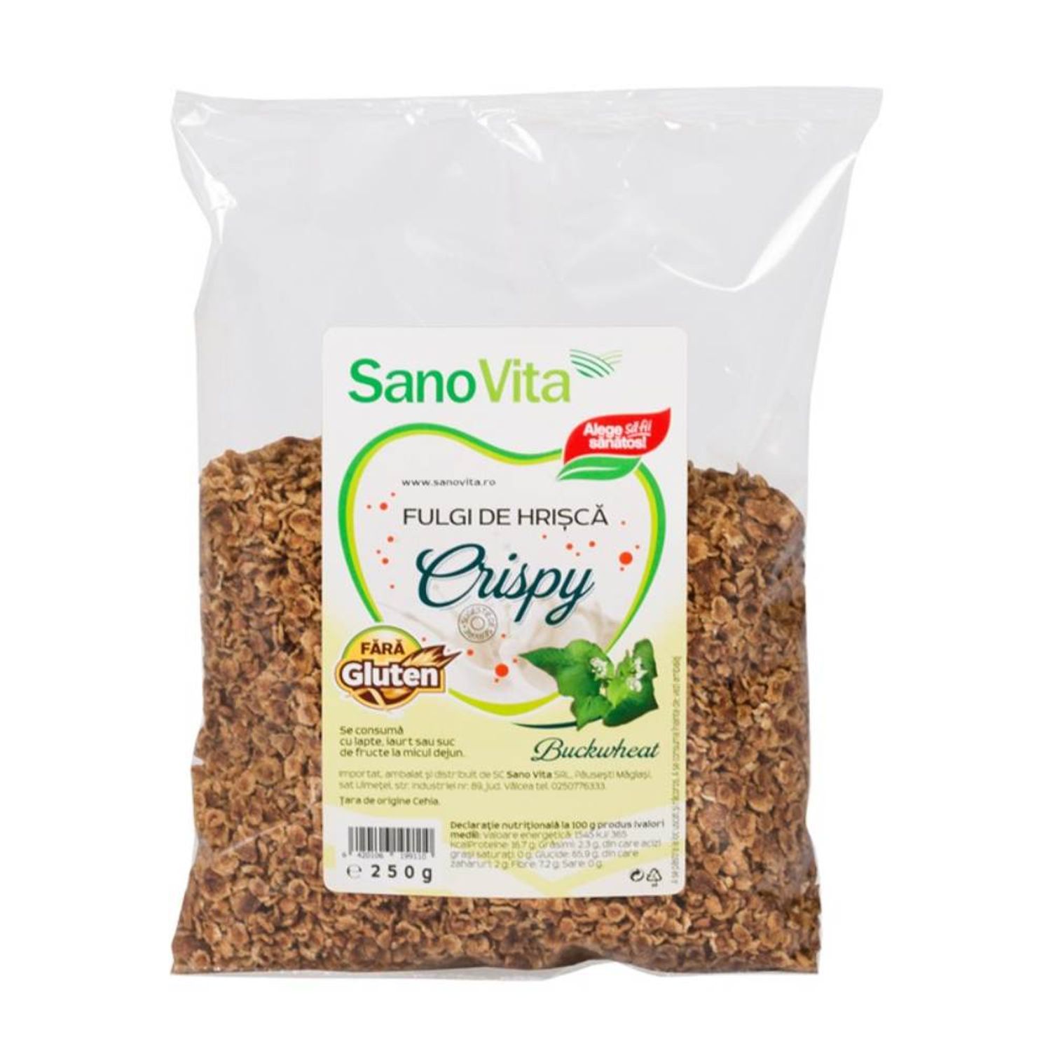 Fulgi de Hrisca Crispy Sano Vita, 250 g fotografia produsului