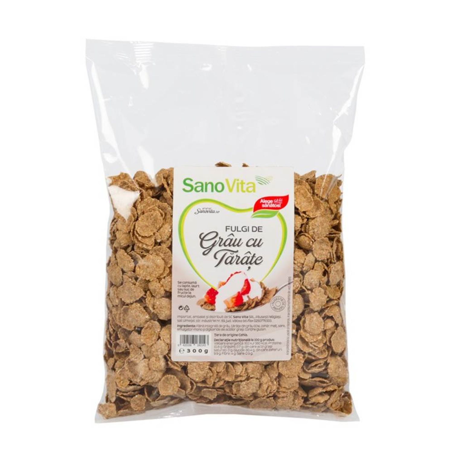 Fulgi de Grau cu Tarate Sano Vita, 300 g fotografia produsului