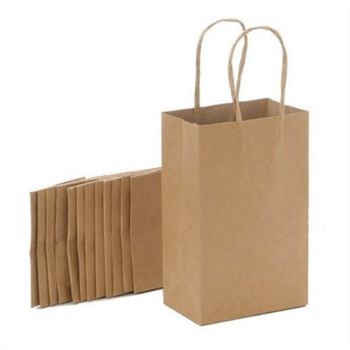 Set 100 sacose din hartie natur, 18x9x25 cm