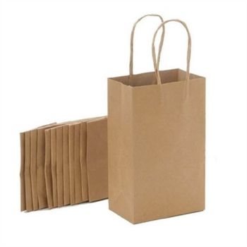 Set 100 sacose din hartie natur, 16x9x21 cm