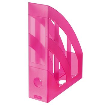 Suport dosare plastic a4 roz translucid