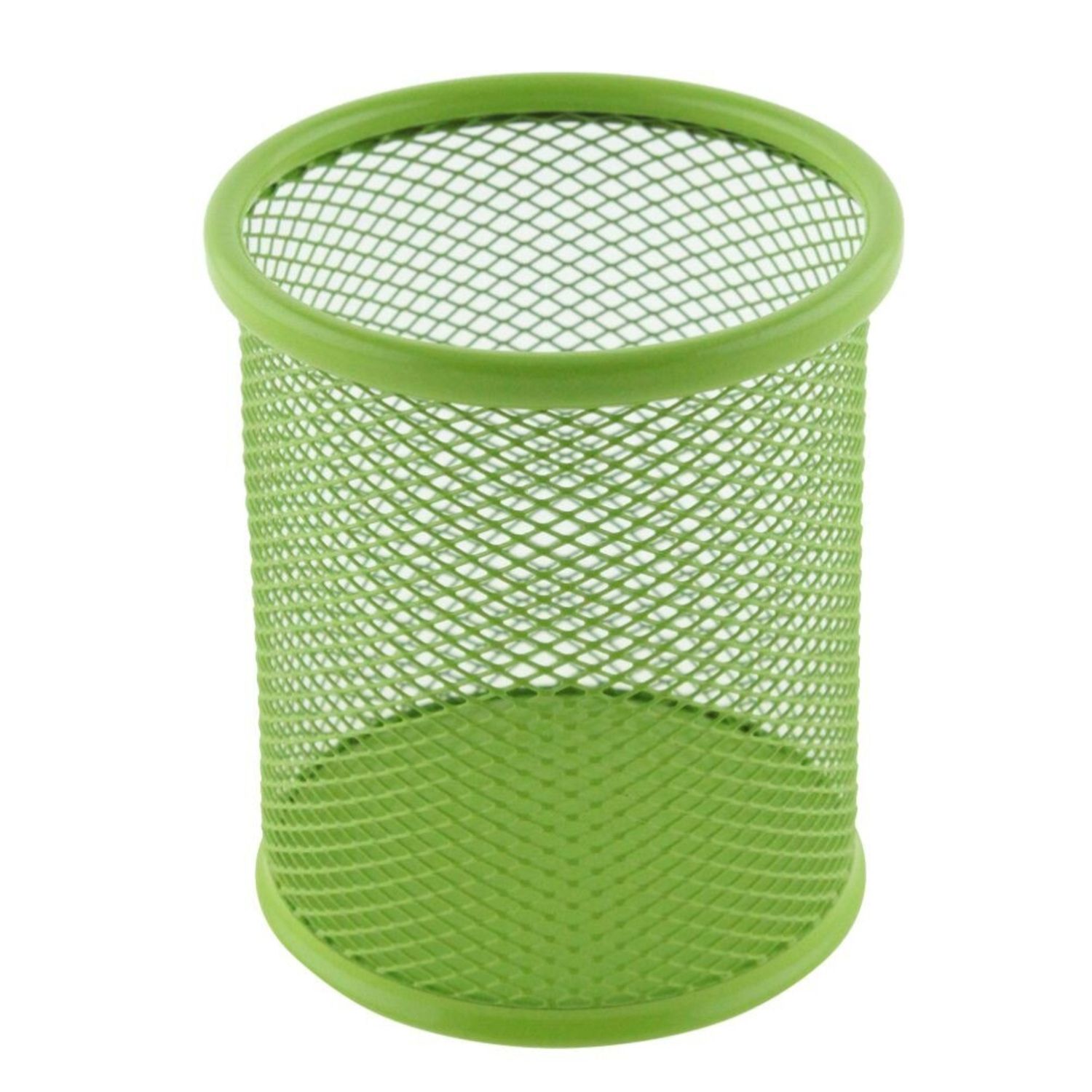 Suport Birou Cilindric Ecada, 9x10 cm, Verde, Plasa Metalica, Suport pentru Pixuri, Suport pentru Pensule, Suport pen fotografia produsului