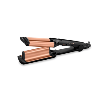Placa de creponat deep wavesv babyliss,3 trepte de temperatura, pentru toate tipurile de par,varf rece,negru/roz