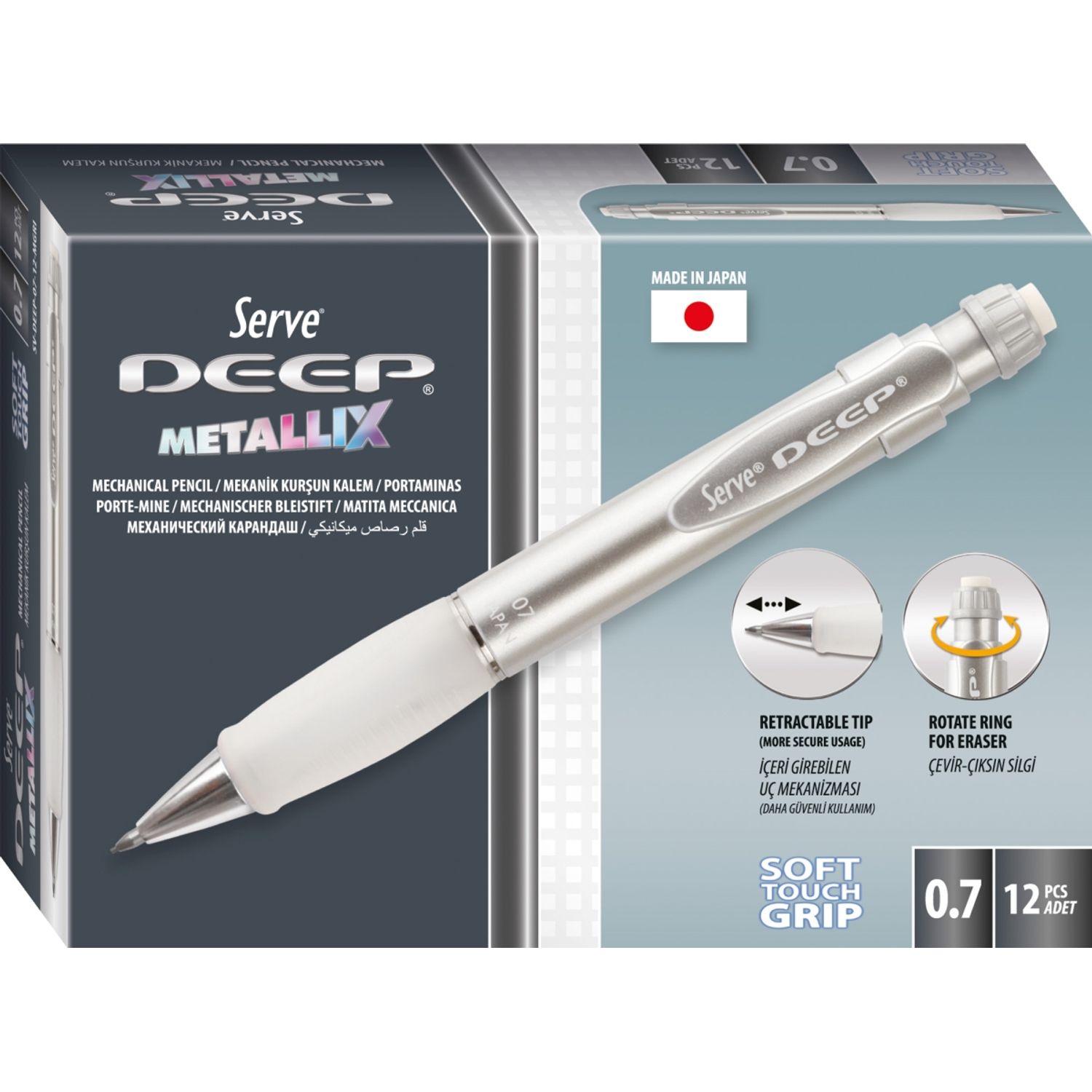 Creion Mecanic Deep, 0.7 Mm, Corp Argintiu fotografia produsului