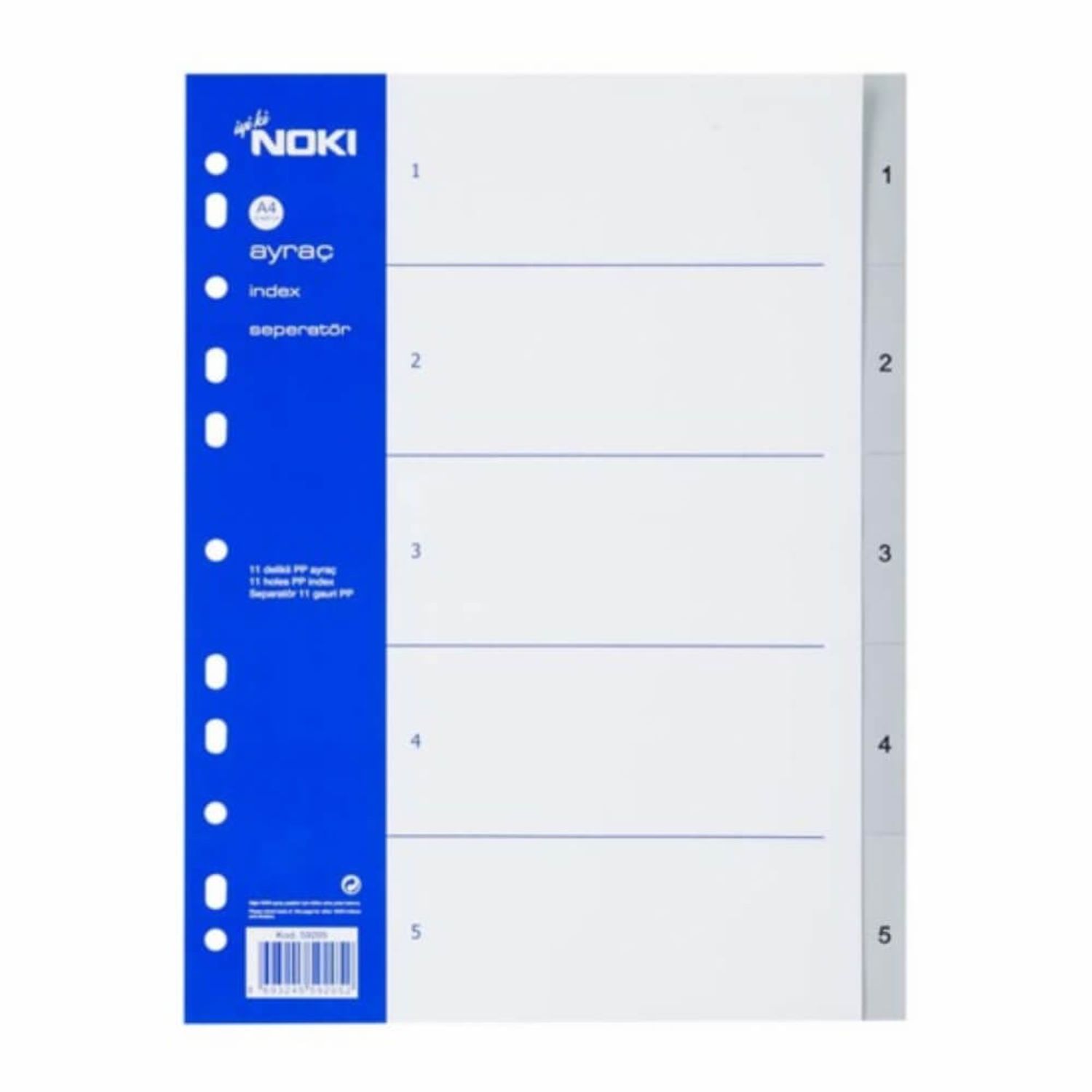 Separatoare din Plastic A4 Noki, Tip 1-5 fotografia produsului