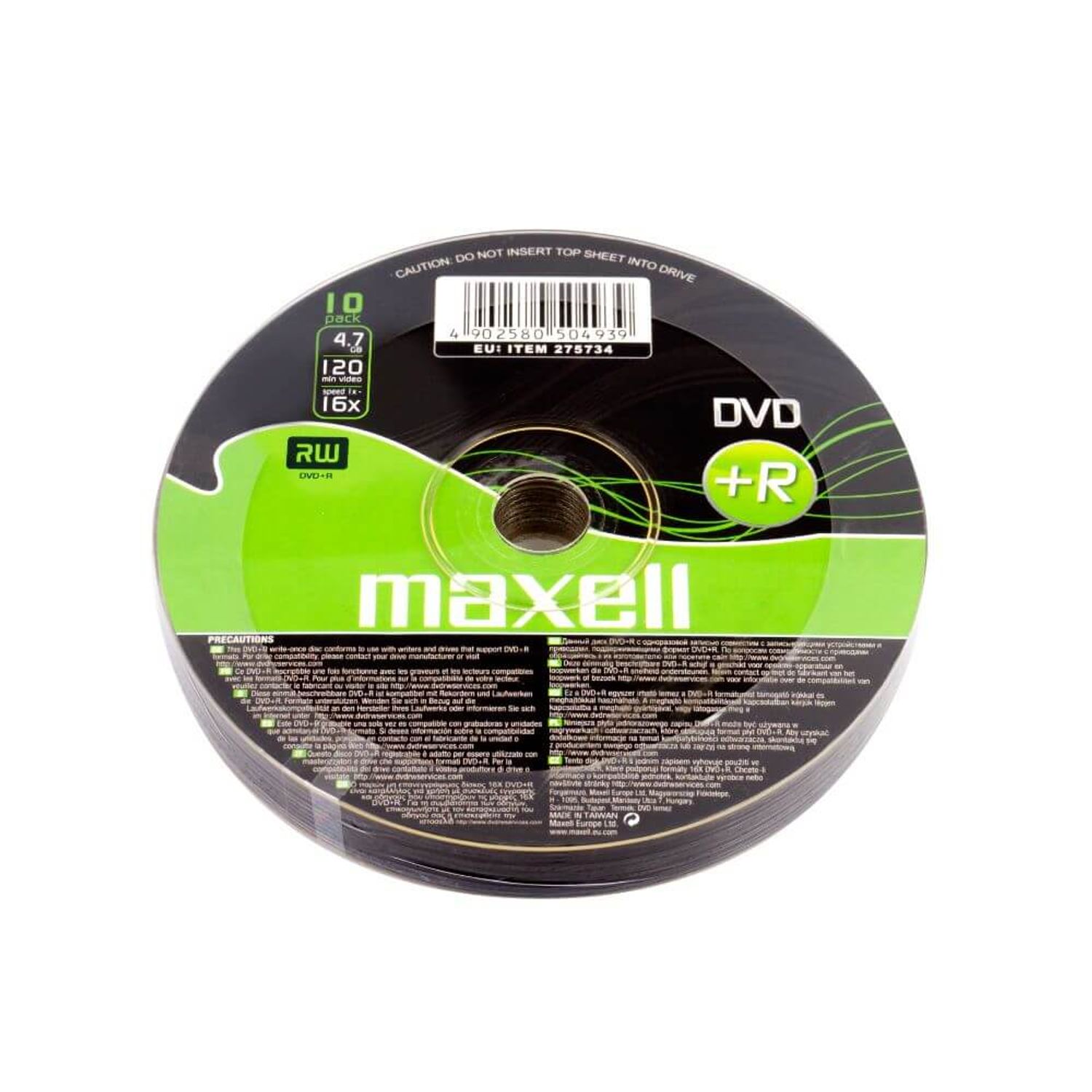 Set 10 DVD +R Inscriptibil Maxell, Capacitate 4.7 GB fotografia produsului
