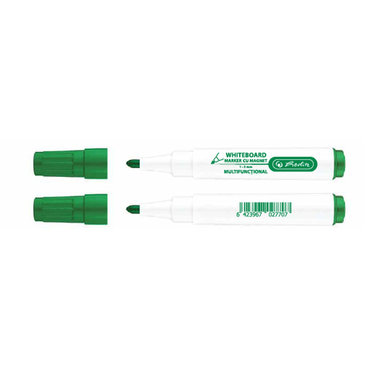 Marker Whiteboard Verde, Prevazut Cu Burete Si Magnet fotografia produsului