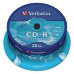 Set 25 CD-R Inscriptibil Verbatim cu Suport, Capacitate 700 Mb fotografia produsului