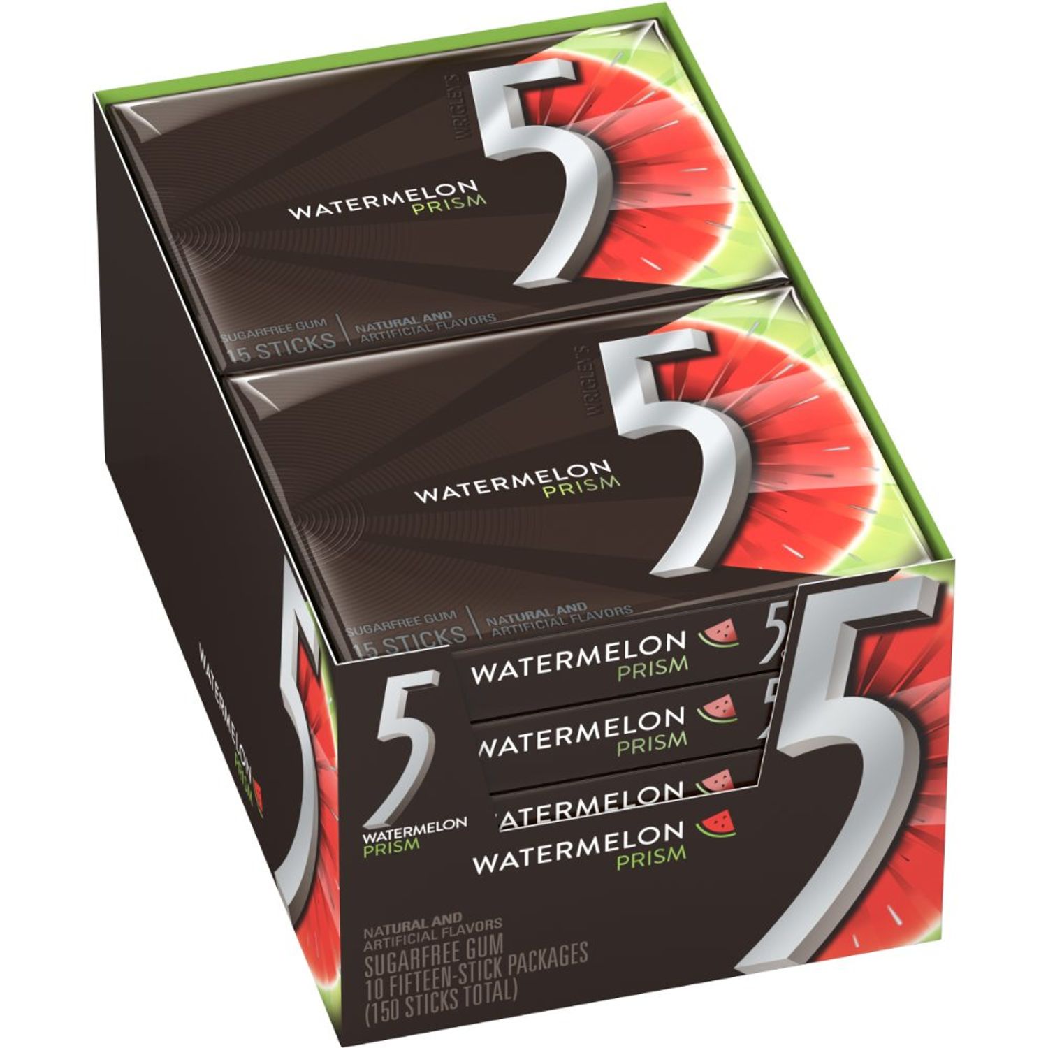 Set 10 Pachete Guma de Mestecat Five Watermelon, Guma pentru Mestecat fotografia produsului