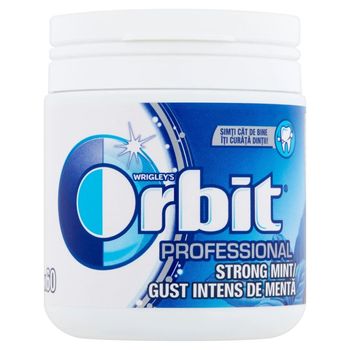 Borcan guma de mestecat orbit professional strong mint, 60 buc