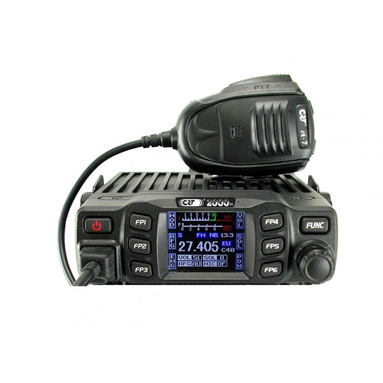 Statie radio CB CRT 2000H, 4W, AM/FM, 12V, ASQ, Scan, Display color, programabila fotografia produsului