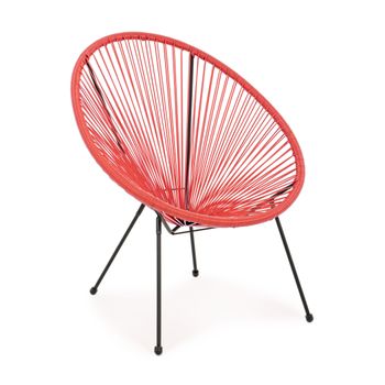 Fotoliu parker, structura otel si fibra sintetica, 72x78x89 cm, rosu