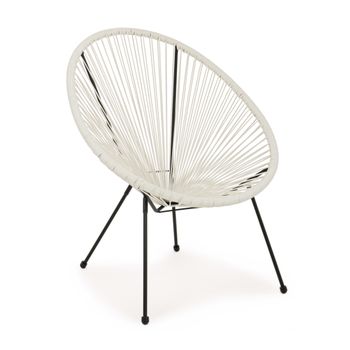Fotoliu parker alb, structura otel si fibra sintetica, 72x78x89 cm, alb