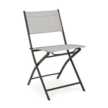 Scaun pliabil, metal si textilen, martinez, 46x58x80cm, gri