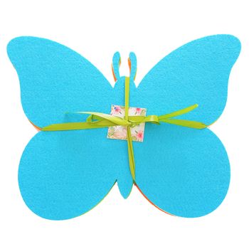 Set 4 suport farfurii, fetru, fluture, 34x34 cm , multicolor