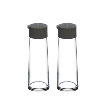 Set 2 oliviere, sticla cu capac silicon 250 ml, gri