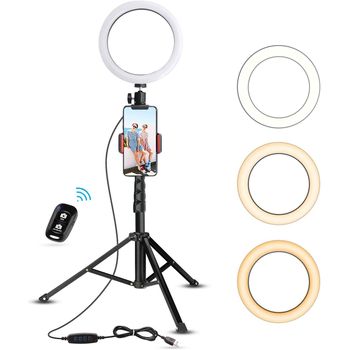Lampa Circulara Make up Profesionala, cu Lumina Rece / Calda Tip Inel, cu Trepied 160 cm pentru poze perfecte Ej-Products imagine noua 2022