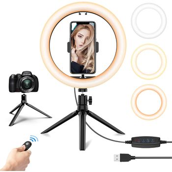 Lampa circulara make up profesionala, ring light 26 cm led, pentru poze perfecte