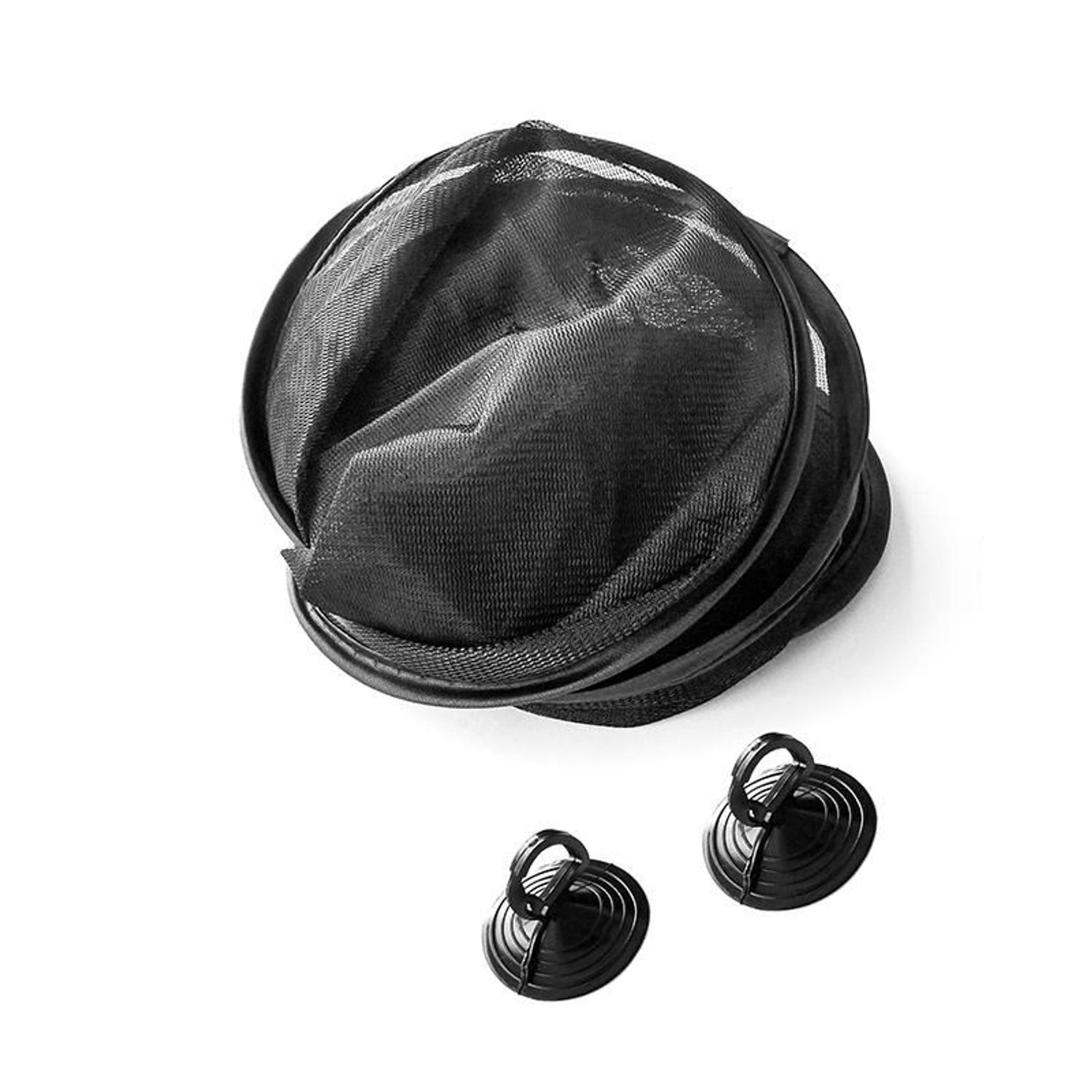 Parasolare rotunde laterale-spate RoGroup, negru, 2 buc/set fotografia produsului View 2 L