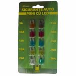 Set 10 sigurante auto mini cu led RoGroup, 12V fotografia produsului