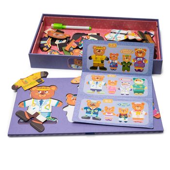 Carte magnetica cu puzzle - tinutele vestimentare ale doctorului ursulet