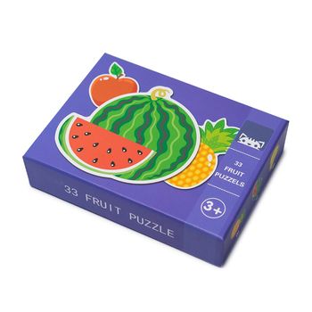 Puzzle din lemn in cutie - fructe
