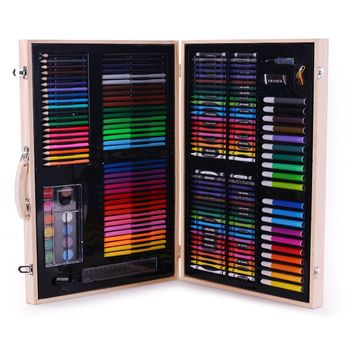 Set de desen si pictura in penar din lemn - 218 piese