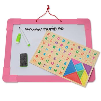 Tabla magnetica multifunctionala din lemn cu accesorii