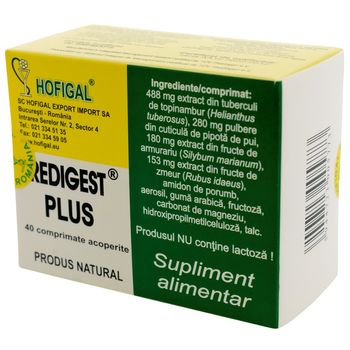 Supliment alimentar Redigest Plus, Hofigal, 40 comprimate Hofigal elefant