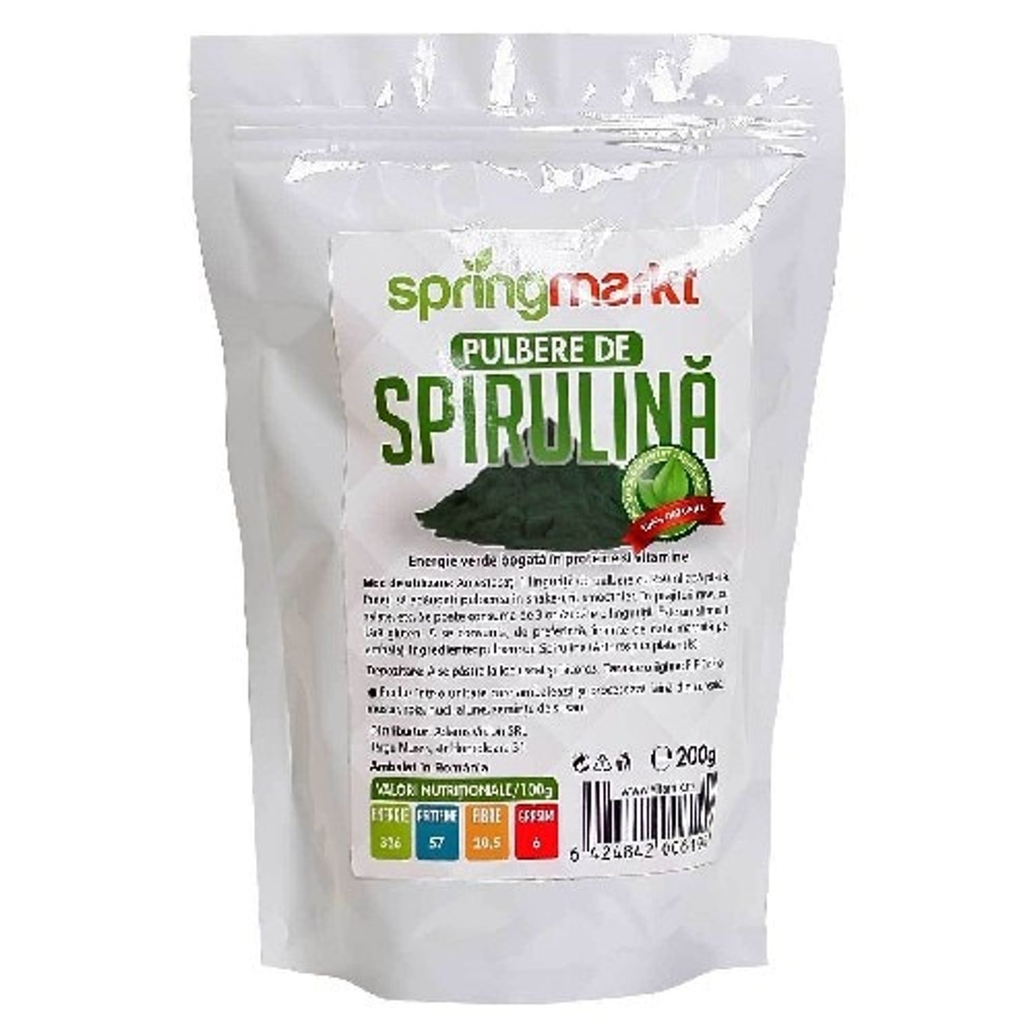 Spirulina Pulbere, 200 gr, Springmarkt fotografia produsului